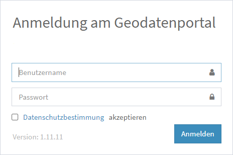 Anmeldung am GeoPortal